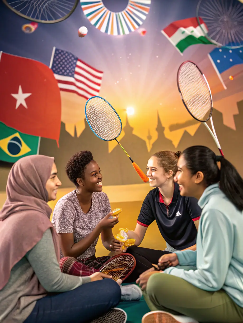 A group photo of members participating in a badminton workshop at SAINT-DIDIER SPORTS TENNIS & BADMINTON CLUB, highlighting the learning and social aspects of the event.